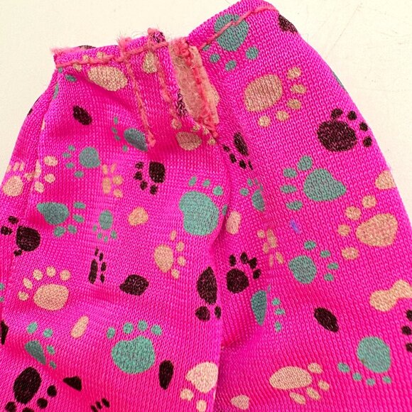 Vtg Barbie Pet Doctor Outfit White Jacket Heart Cat Print Pink Paw Mattel 1996 - Picture 6 of 10